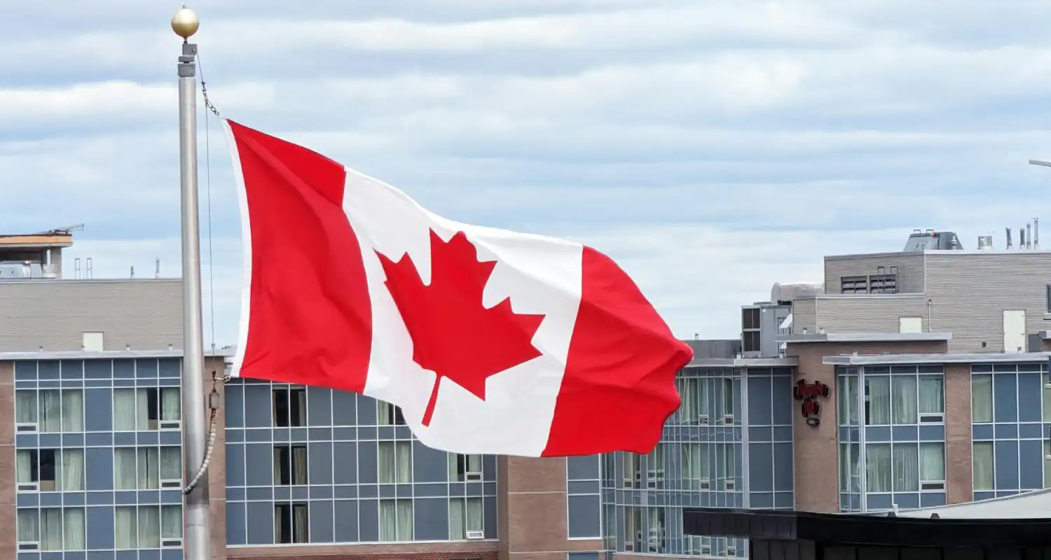 Canadian Flag on a Flagpole